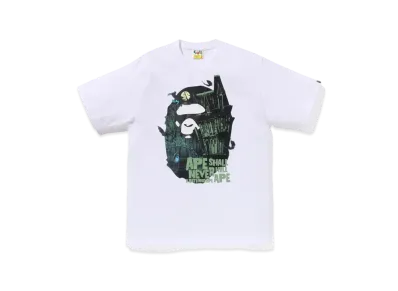 A BATHING APE Halloween Bape Mansion Ape Head Tee "White"
