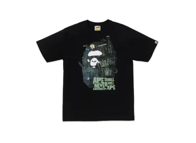A BATHING APE Halloween Bape Mansion Ape Head Tee "Black"