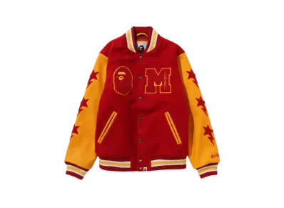 A BATHING APE x MICHAEL JACKSON Varsity Jacket "Red"