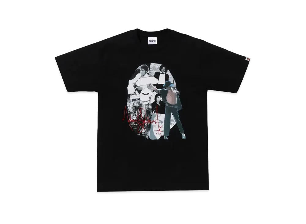 A BATHING APE x MICHAEL JACKSON Album Jacket Ape Head Tee "Black"