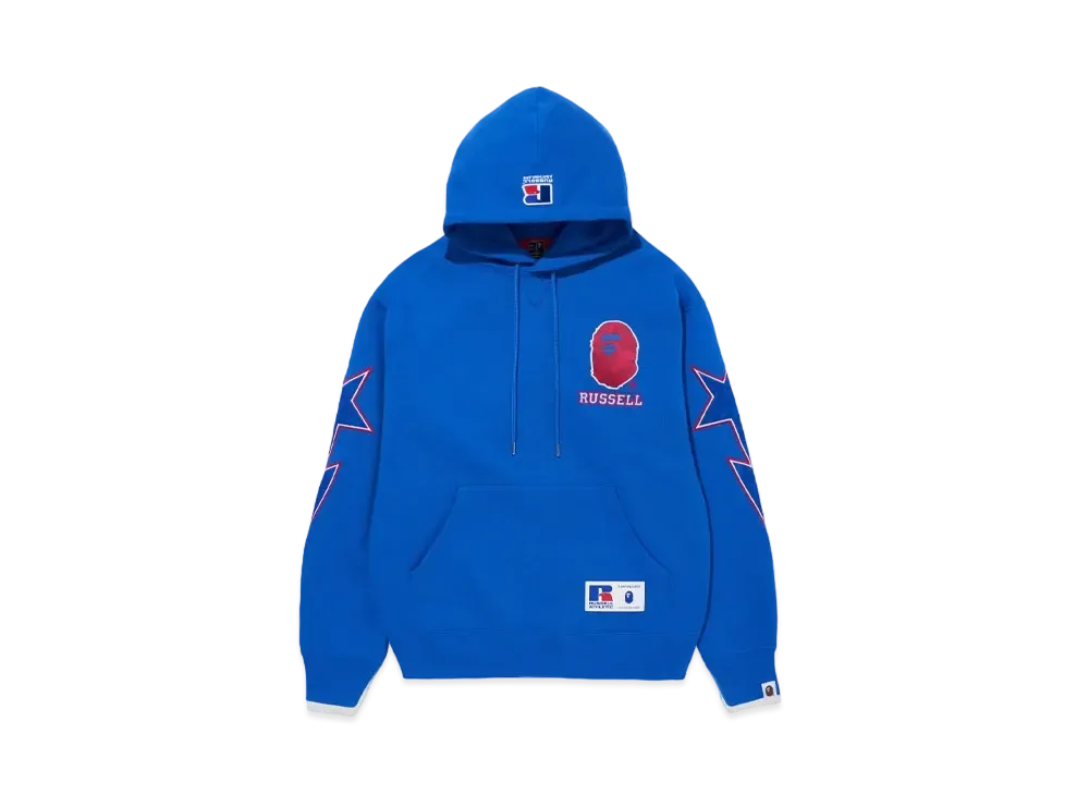 A BATHING APE x RUSSELL Pullover Hoodie "Blue"