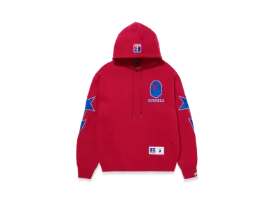 A BATHING APE x RUSSELL Pullover Hoodie "Red"