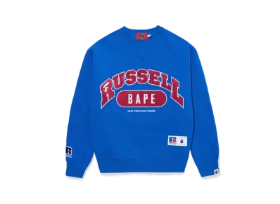 A BATHING APE x RUSSELL Crewneck Sweater "Blue"