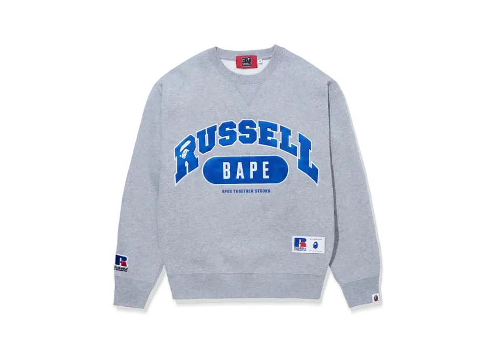 A BATHING APE x RUSSELL Crewneck Sweater "Gray"