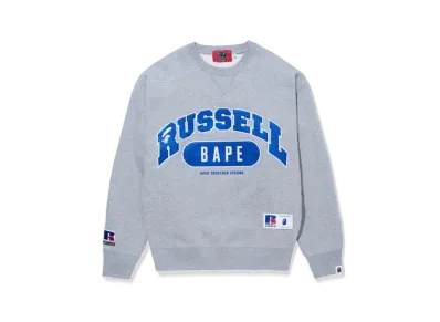 A BATHING APE x RUSSELL Crewneck Sweater "Gray"