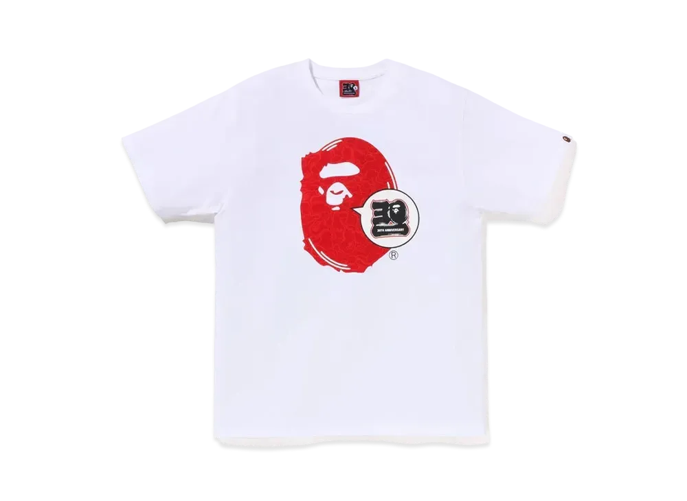 A BATHING APE 30th Anniversary Ape Head Tee "Red"