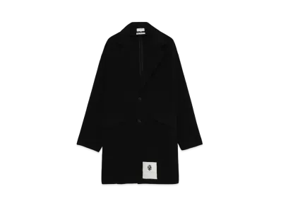 A BATHING APE Bape Black Chesterfield Coat "Black"