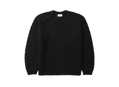 A BATHING APE Bape Black Mohair Cable Knit Sweater "Black"