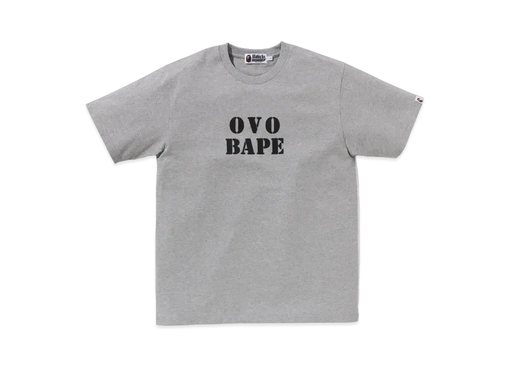 A BATHING APE x October's Very Own OVO Stencil Logo Tee "Gray"