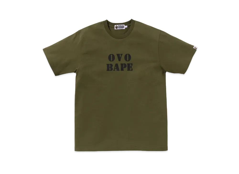 A BATHING APE x October's Very Own OVO Stencil Logo Tee "Olive"