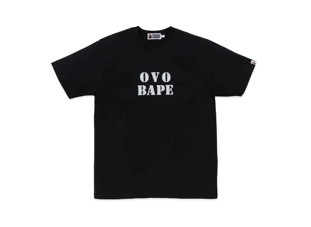 A BATHING APE x October's Very Own OVO Stencil Logo Tee "Black"