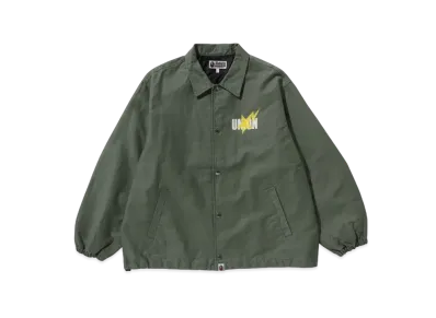 A BATHING APE x UNION Washed Coach Jacket "Olive"