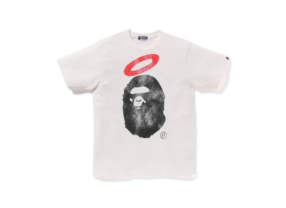 A BATHING APE x UNION Washed Ape Head Tee "White"