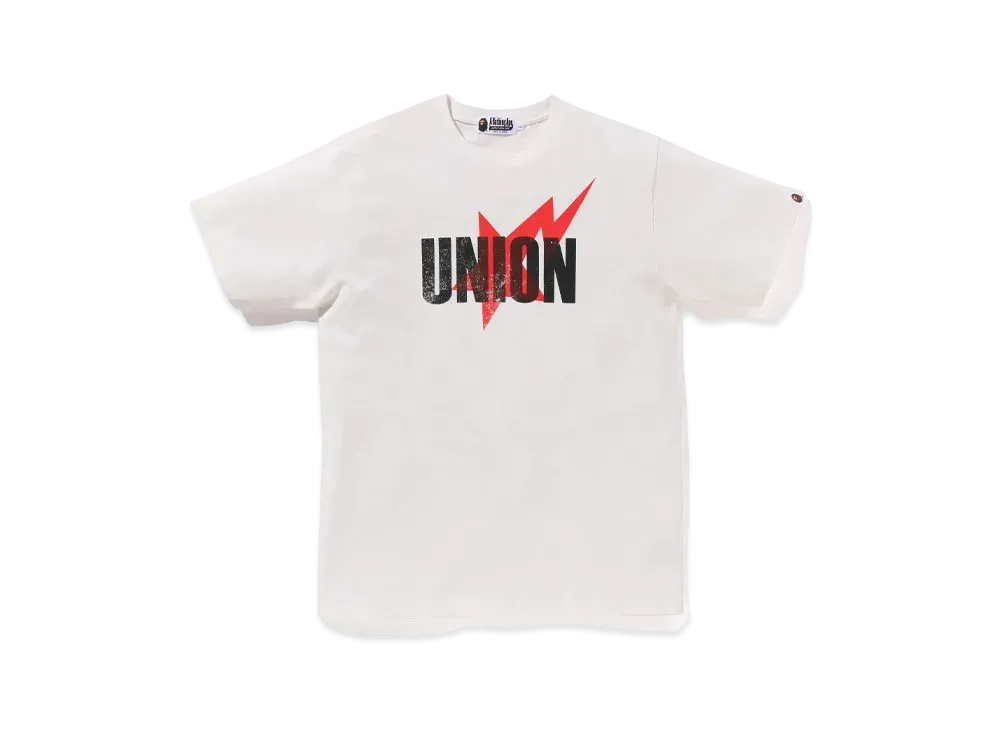 A BATHING APE x UNION Washed STA Tee "White"