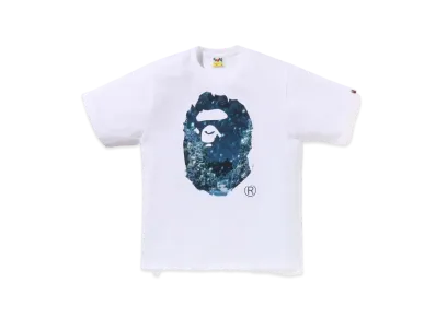 A BATHING APE Christmas Photo Ape Head Tee "White"