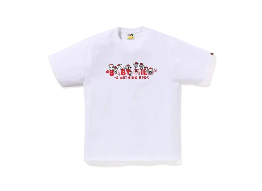 A BATHING APE Christmas Baby Milo Tee "White"