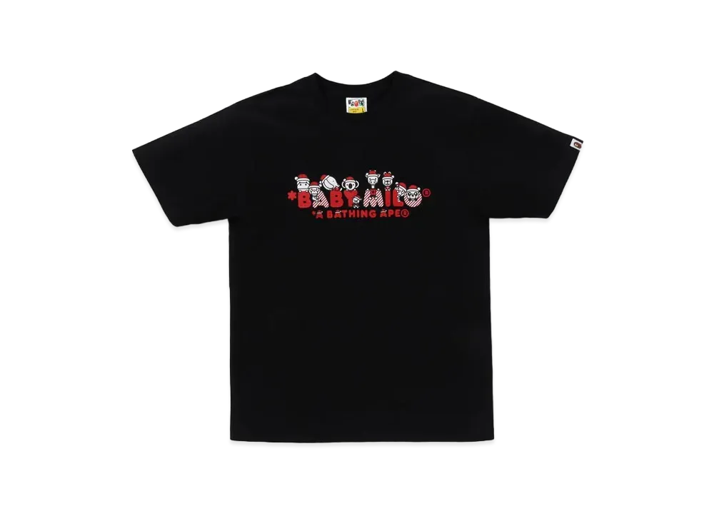 A BATHING APE Christmas Baby Milo Tee "Black"