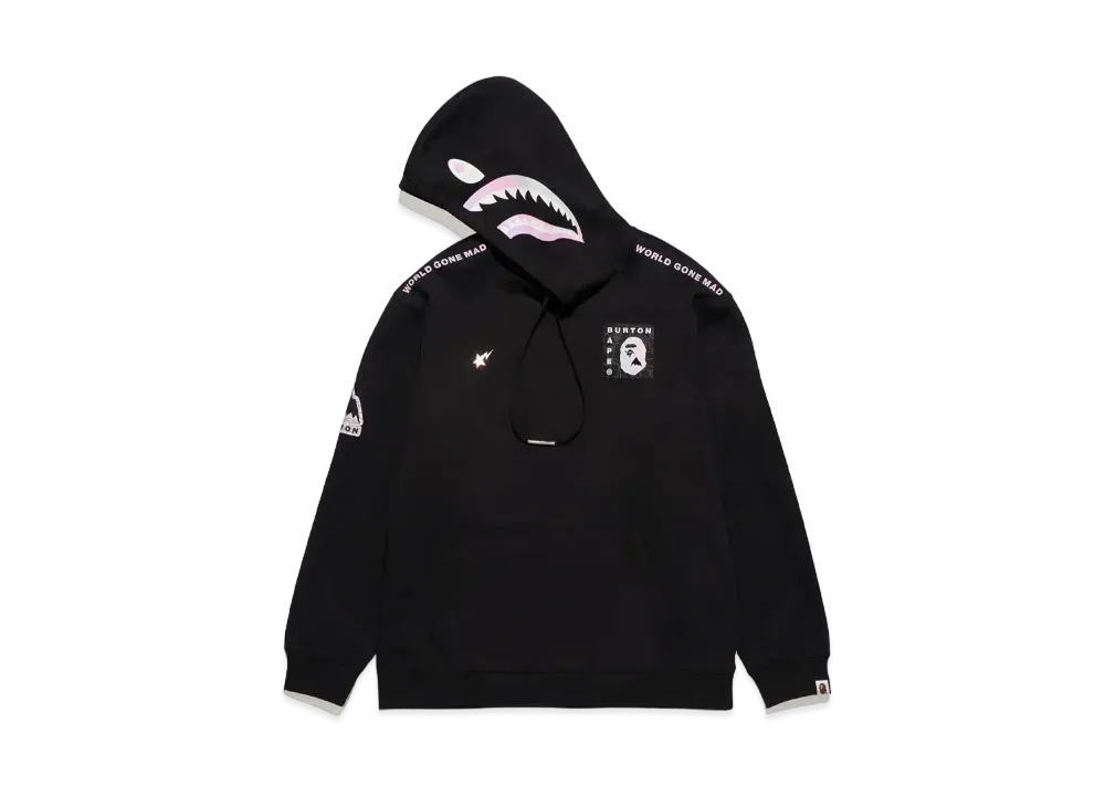 A BATHING APE x BURTON Shark Pullover Hoodie "Black"