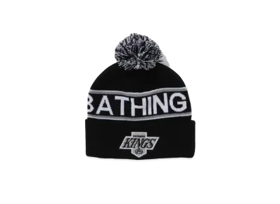 A BATHING APE x Mitchell & Ness x NHL Pom Beanie "Black"