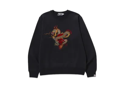 A BATHING APE Year Of Dragon Crewneck "Charcoal"