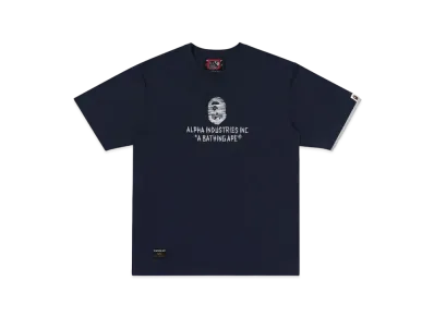 A BATHING APE x ALPHA INDUSTRIES Tee "Navy"