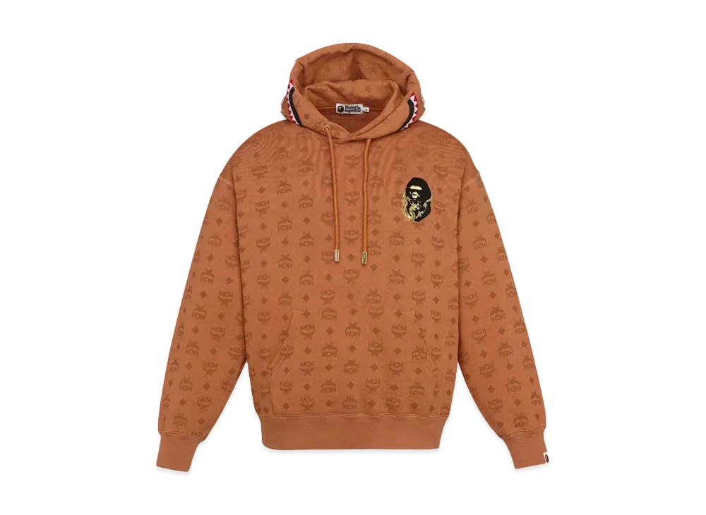 A BATHING APE x MCM Shark Pullover Hoodie "Brown"