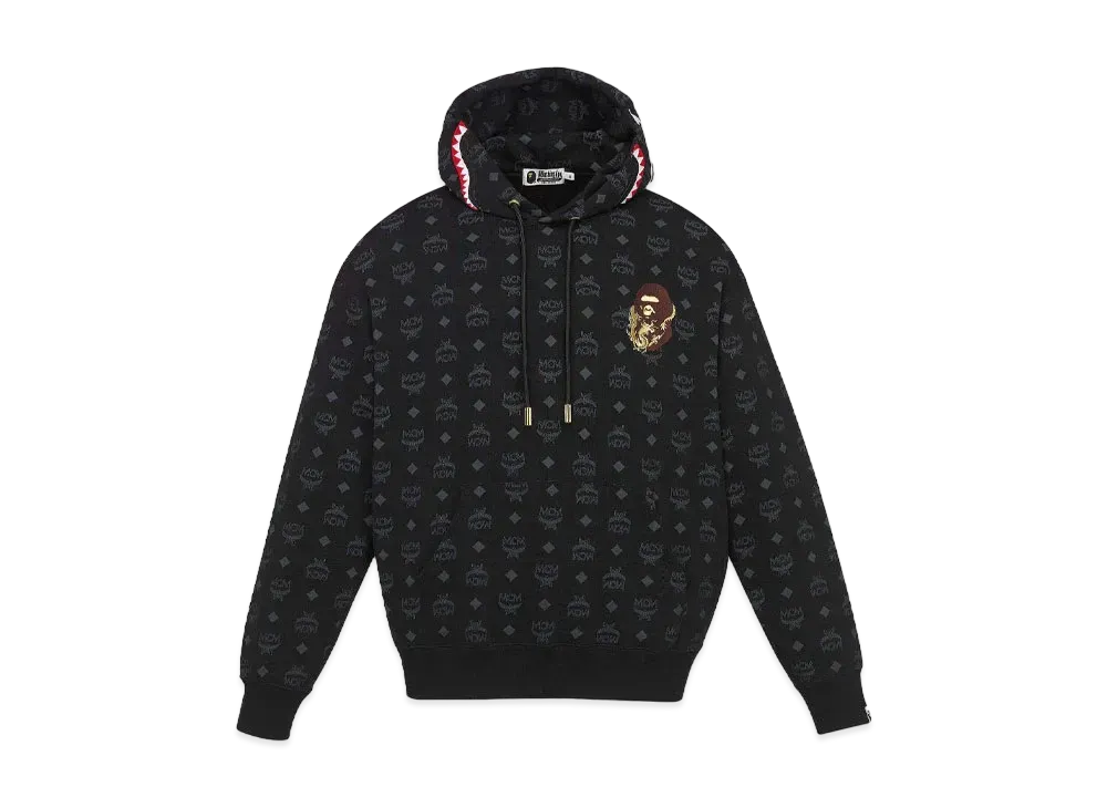 A BATHING APE x MCM Shark Pullover Hoodie "Black"