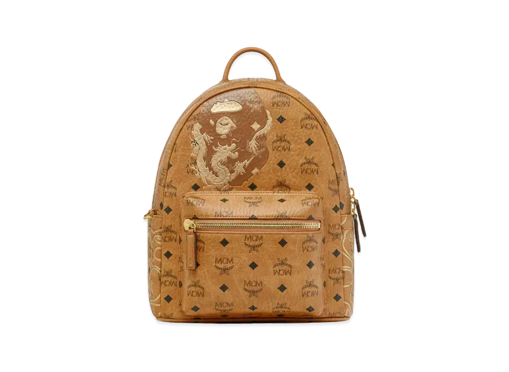 A BATHING APE x MCM Stark Lunar New Year Visetos Day Packs "Beige"