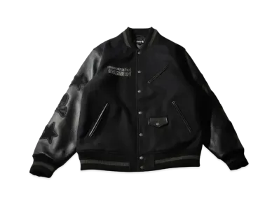 A BATHING APE x mastermind JAPAN Varsity Jacket "Black"