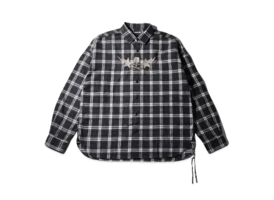 A BATHING APE x mastermind JAPAN Block Check LS Shirt "Black"