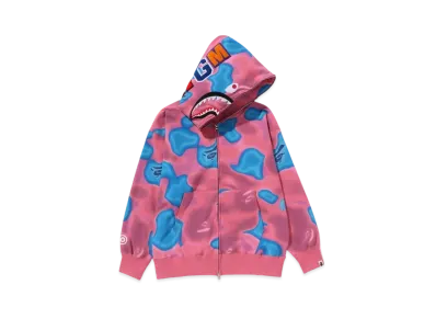 A BATHING APE Shark Relaxed Fit Full Zip Hoodie "Pink"