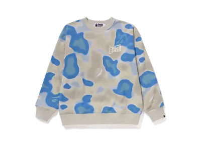 A BATHING APE Liquid Camo Bape Sta Relaxed Fit Crewneck Sweat "Blue"