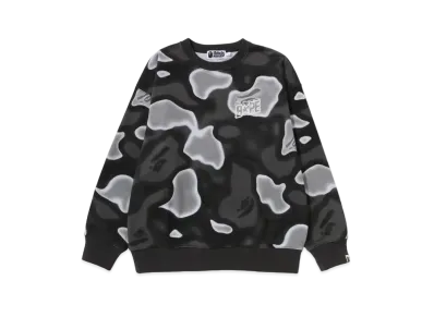 A BATHING APE Liquid Camo Bape Sta Relaxed Fit Crewneck Sweat "Black"