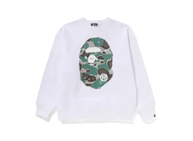 A BATHING APE Liquid Camo Ape Head Relaxed Fit Crewneck Sweat "White"