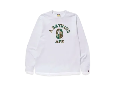 A BATHING APE Liquid Camo College L/S Tee "White"