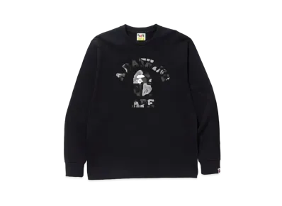 A BATHING APE Liquid Camo College L/S Tee "Black"