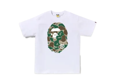 A BATHING APE Liquid Camo Big Ape Head Tee "White"