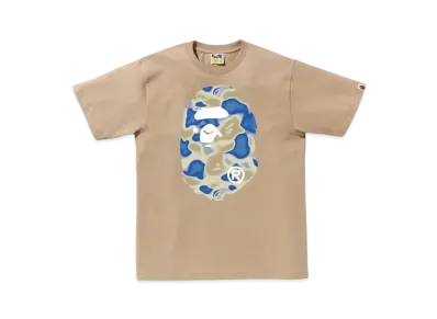 A BATHING APE Liquid Camo Big Ape Head Tee "Beige"