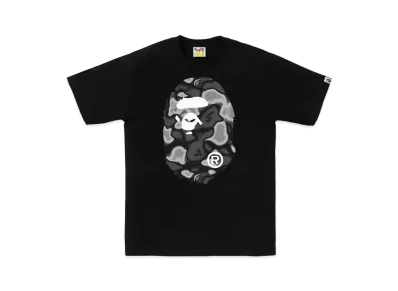 A BATHING APE Liquid Camo Big Ape Head Tee "Black"