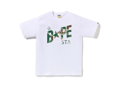 A BATHING APE Liquid Camo Bape Sta Logo Tee "White"