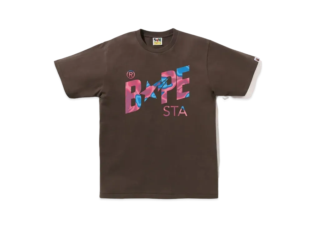 A BATHING APE Liquid Camo Bape Sta Logo Tee "Brown"