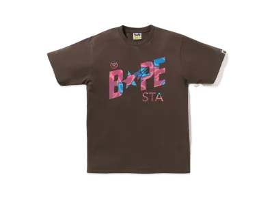 A BATHING APE Liquid Camo Bape Sta Logo Tee "Brown"