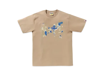 A BATHING APE Liquid Camo Bape Sta Logo Tee "Beige"