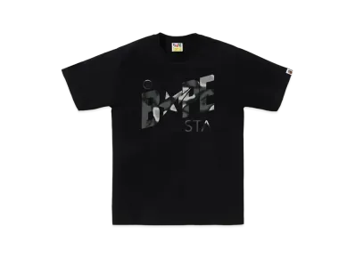A BATHING APE Liquid Camo Bape Sta Logo Tee "Black"