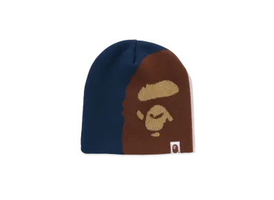 A BATHING APE Ape Head Knit Cap "Navy"