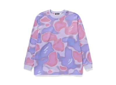 A BATHING APE Ladies Liquid Camo L/S Tee "Purple"