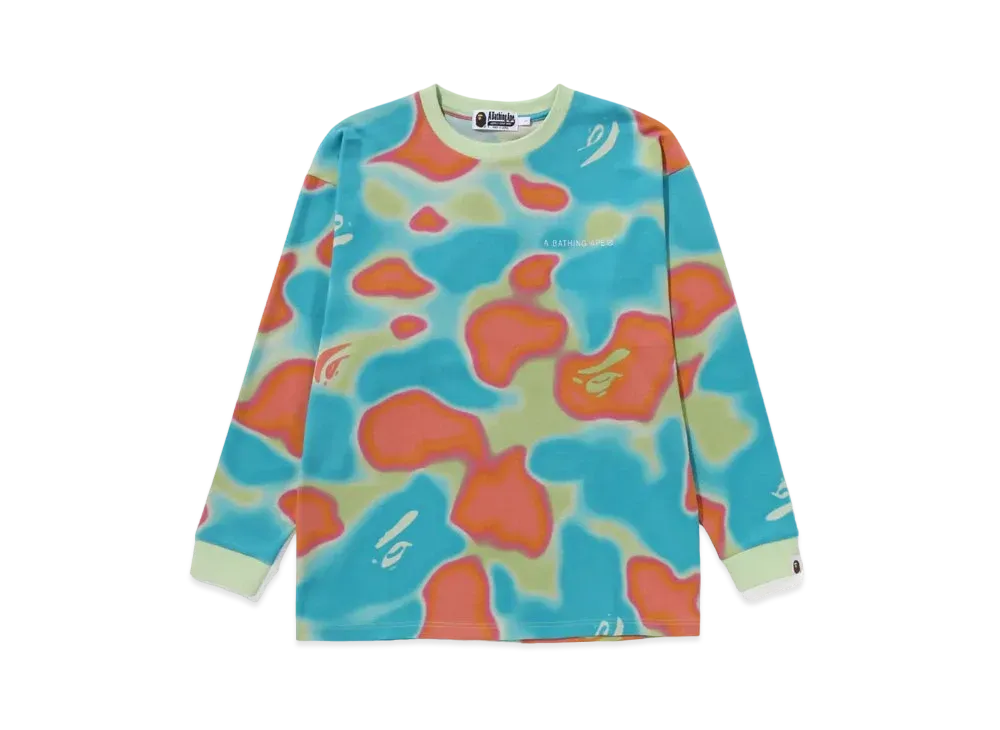 A BATHING APE Ladies Liquid Camo L/S Tee "Green"