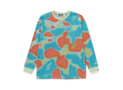 A BATHING APE Ladies Liquid Camo L/S Tee "Green"