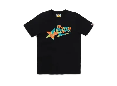 A BATHING APE Ladies Liquid Camo Bape Sta Logo Tee "Black/Green"