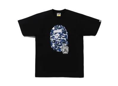 A BATHING APE Bape Camo Go Ape Pointer Big Ape Head Tee "Black